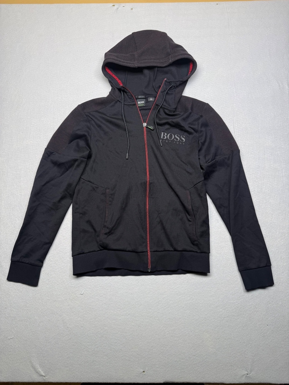 Hugo Boss Black Zip-Up Hoodie Regular Fit Men's Medium